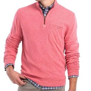 johnnie-O Coral Quarter-Zip Pullover